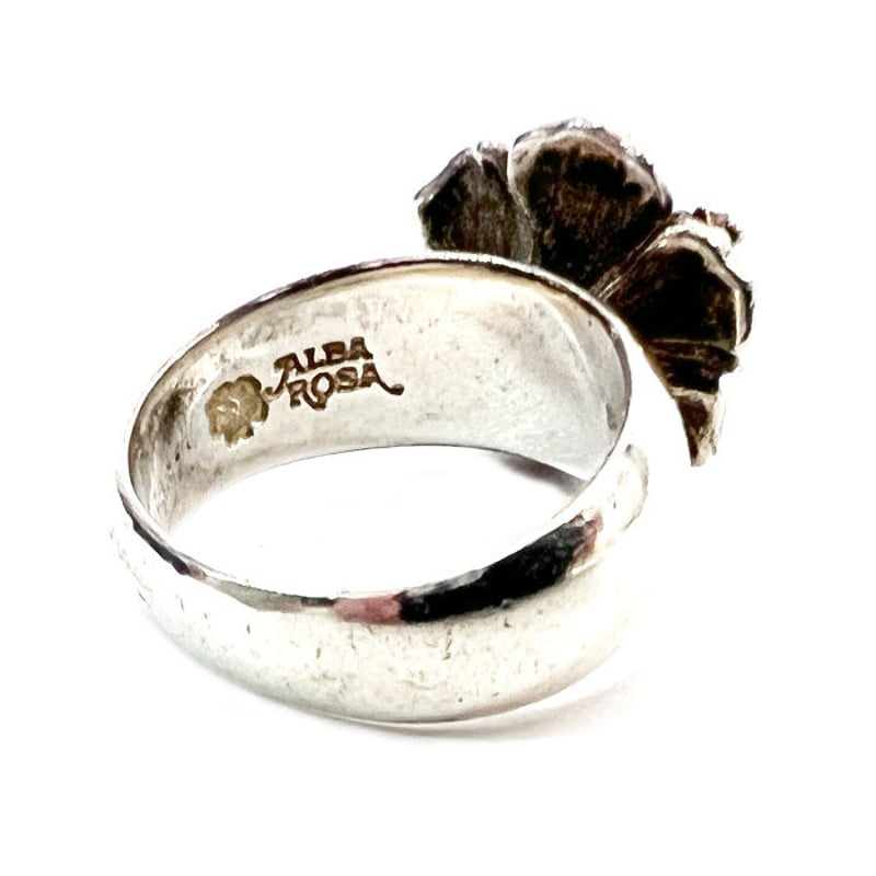 USED】00'S ALBA ROSA HIBISCUS RING SILVER925 ② USED】00'S ALBA ROSA HIBISCUS RING SILVER925 ②