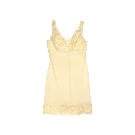 【USED】60's Schiesser S-line Enka Perlon LINGERIE SLIP DRESS BEIGE