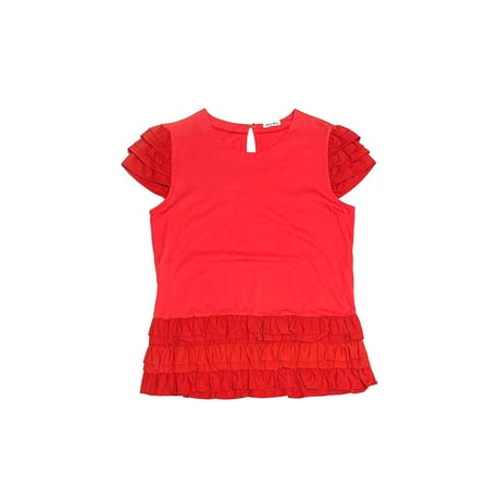 【USED】2010's miu miu Tiered Ruffle Puff Sleeve Top