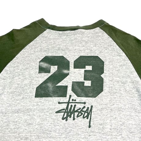 【USED】90'S OLD STUSSY CLOVER LOGO RAGLAN SLEEVE L/S T-SHIRT