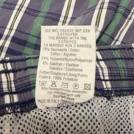 【USED】80's adidas RUNNING SHORTS CHECK MADE IN ITALY