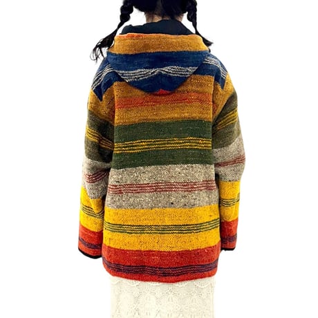 【USED】90's GUATEMALA WOVEN WOOL ZIP PARKA