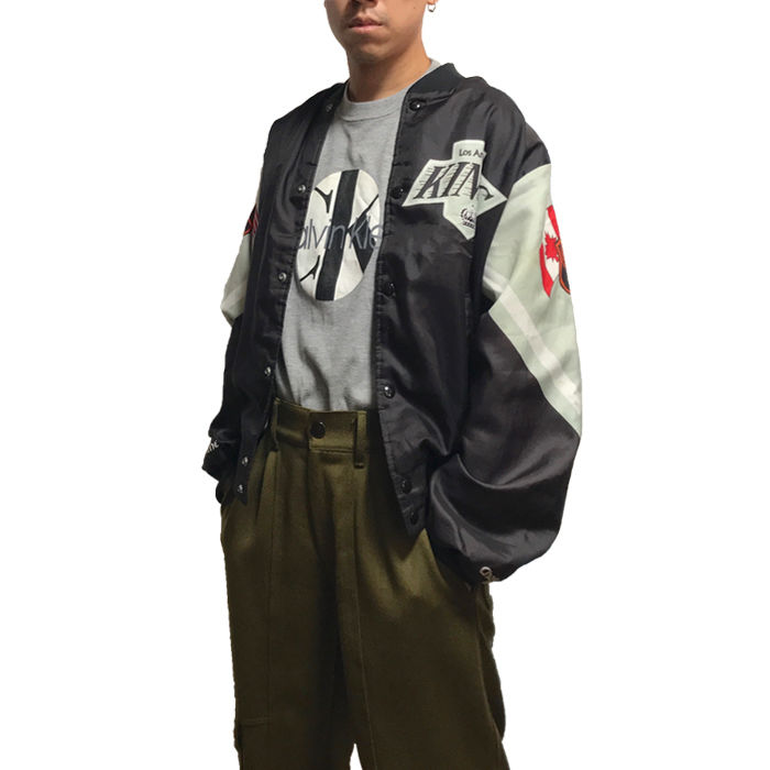 ジャケット・アウター 90's CHALKLINE Los Angeles KINGS jacket Vintage Los Angeles Kings Jacket Large Black Chalk Line Satin 90s