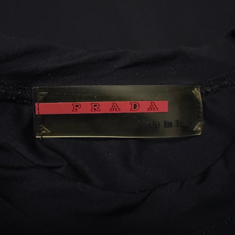 【USED】90's-00's PRADA SPORT  L/S T-shirt w/ Rear Zip Pocket