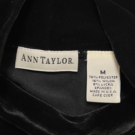 【USED】90's ANN TAYLOR MOCK NECK VELOUR S/S TOP