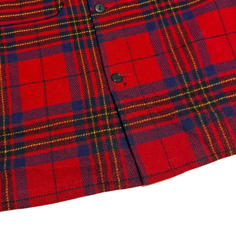 【USED】70's PENDLETON Red Tartan Wool CPO Shirt