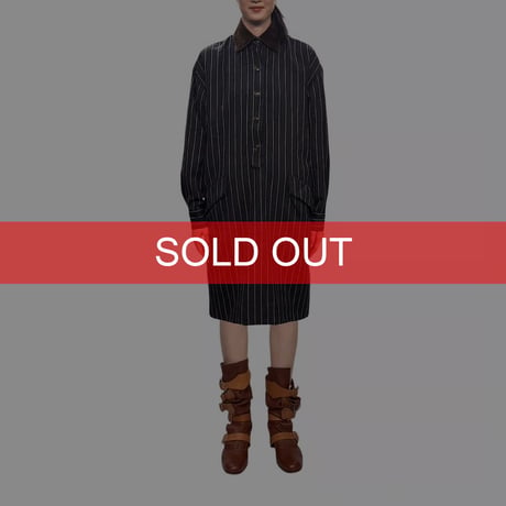 【USED】BLASS DRESS BY BILL BLASS. PIN STRIPE WOOL DRESS