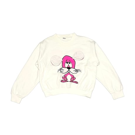 【USED】80's PINK MOUSE SWEATSHIRT MADE IN U.K.