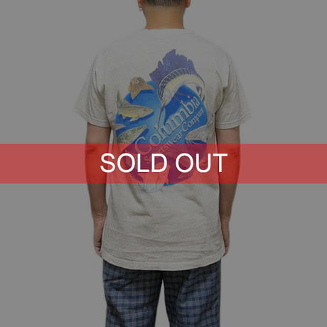 【USED】90'S COLUMBIA FISH PRINT T-SHIRT