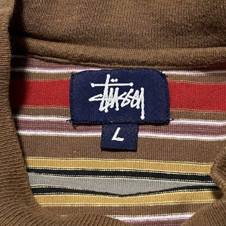 【USED】90'S-00'S STUSSY MULTI BORDER L/S T-SHIRT