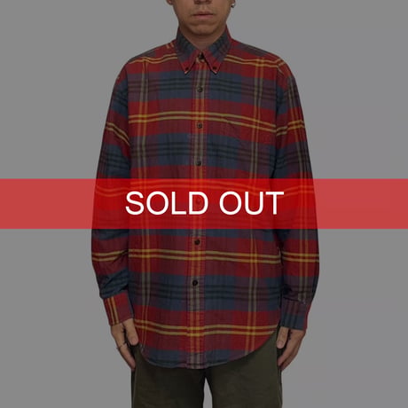 【USED】90's OLD GAP Red × Yellow × Blue Multi Plaid B.D. Shirt