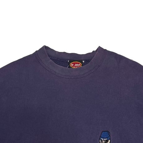【USED】90's Dr. Jekyll Alien Embroidered Fade Sweatshirt