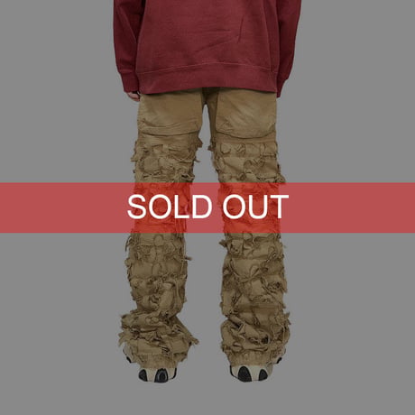 【USED】00'S GRIFFIN BLADECUT SLASH PANTS BEIGE