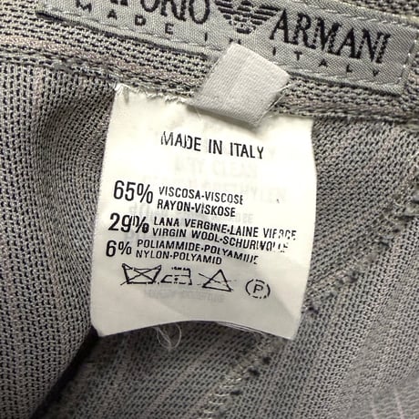 【USED】90's EMPORIO ARMANI Pinstripe Split Wide Trousers