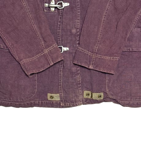 【USED】90's dezert Garment Dyed Linen Fisherman Hook Hooded Jacket