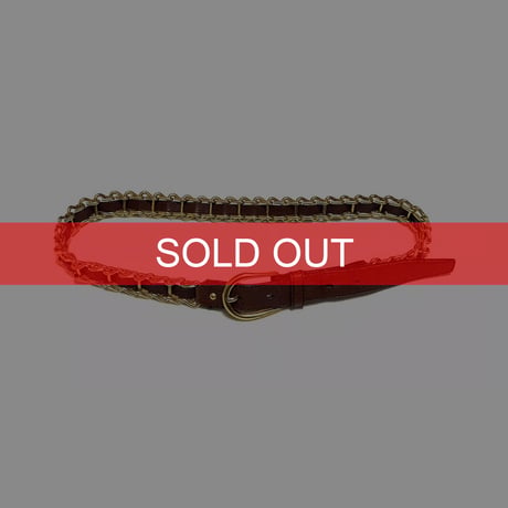 【USED】90's-00's miu miu Chain-Trim Leather Belt