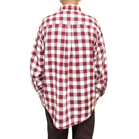 【USED】90's OLD GAP BLOCK CHECK FLANNEL B.D SHIRT