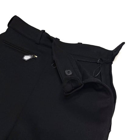 【USED】90's HERMÈS Paris Wool Stretch Tapered Pants Black
