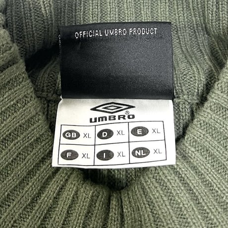 【USED】00'S UMBRO HI-NECK RIB KNIT SWEATER