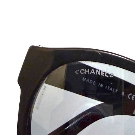 【USED】CHANEL 5359 c.501/26 Black Round Sunglasses w/ Case