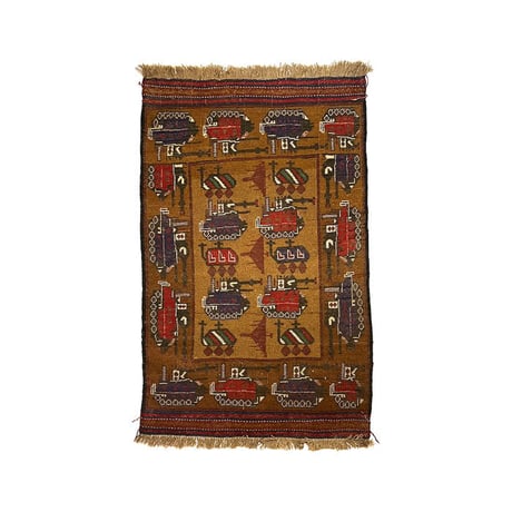 【USED】90'S-00'S HANDMADE AFGHAN WAR RUG ⑧