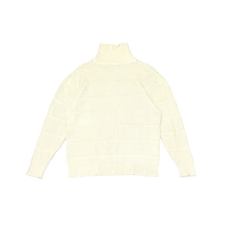 【USED】00'S haggar HIGH-NECK ZIP COTTON KNIT SWEATER