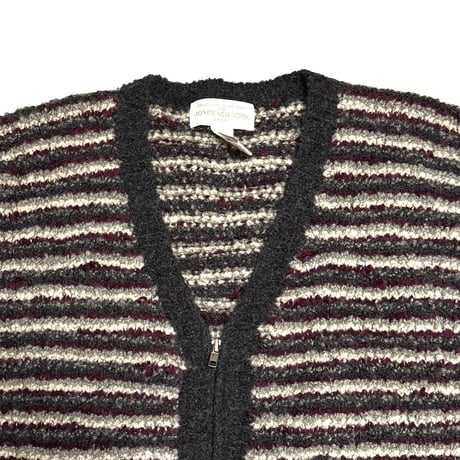 【USED】90's JONES NEW YORK SPORT Hand-Knit Textured Zip Cardigan