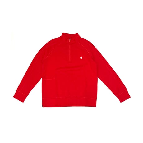 【USED】00's Apple HALF ZIP SWEATSHIRT RED