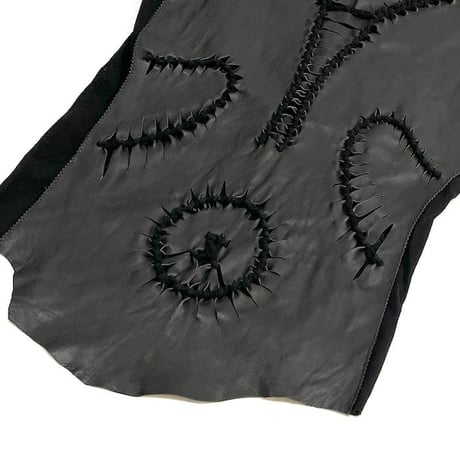 【USED】JEAN PAUL GAULTIER SOLEIL 2001SS LASER CUTTING LEATHER VEST