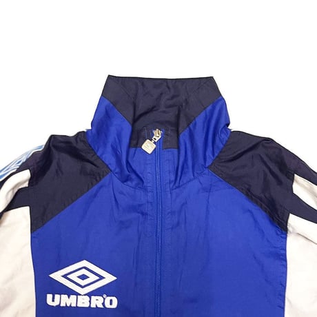 【USED】90'S UMBRO POLY TRACK JACKET BIG LOGO BLUE