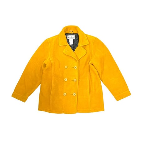 【USED】90'S-00'S L.L.BEAN MUSTARD YELLOW FLEECE PEACOAT