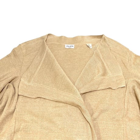 【USED】80'S AZZEDINE ALAIA LINEN KNIT LONG CARDIGAN