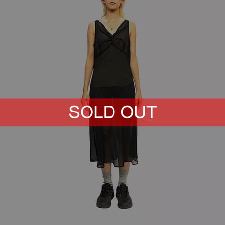 【USED】VINTAGE BLACK BIAS SHEER DRESS