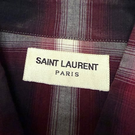 【USED】SAINT LAURENT PARIS 2014AW OMBRE CHECK SHIRT
