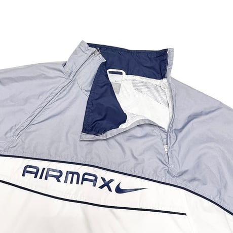 【USED】00's EURO NIKE AIRMAX Figure-8 Double Zip Neck Pullover Nylon Jacket