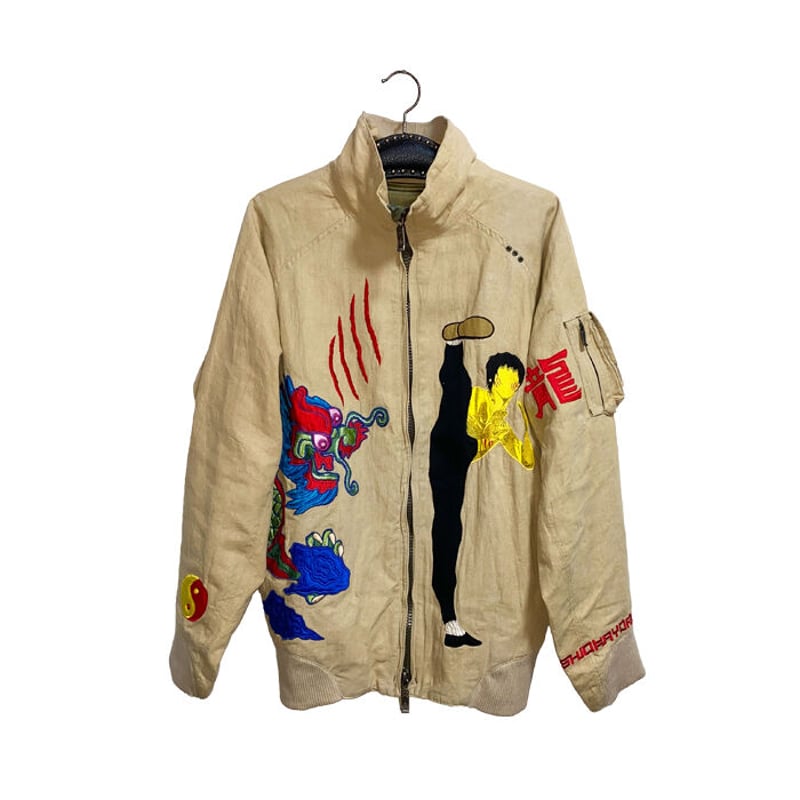 USED】00'S MAHARISHI BRUCE LEE HEMP BOMBER JACK USED】00'S MAHARISHI BRUCE LEE HEMP BOMBER JACK