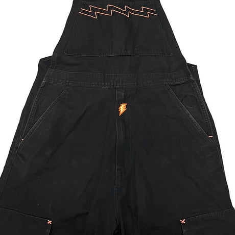 【USED】90's W.&L.T. JEANS CARGO POCKET OVERALLS BLACK