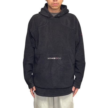 【USED】00's NIKE Fleece Tech Hoodie Black Minimal Logo