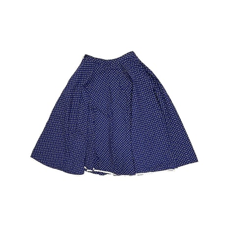 【USED】70s FLOWER BUD PATTERN LONG SKIRT NAVY