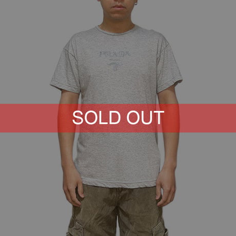 【USED】00'S PRADA EMBROIDERY LOGO T-SHIRT
