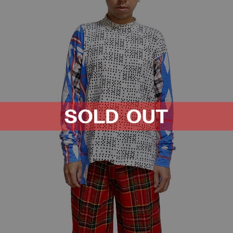 【USED】80'S WORLDS END "SAVEGE" PIRATE TOP GEOMETRIC PRINT