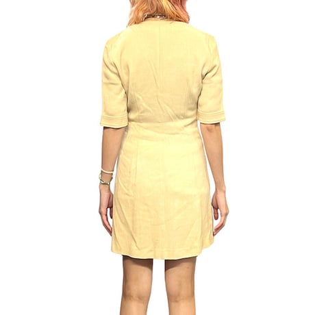 【USED】90'S-00'S ARIA BUTTON SKATER DRESS