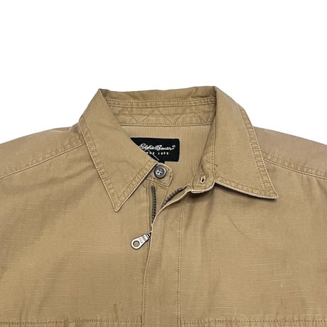 【USED】00's Eddie Bauer 3-POCKET RIPSTOP ZIP SHIRT