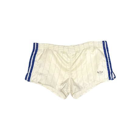 【USED】80's adidas RUNNING SHORTS PINSTRIPE WHITE MADE IN WEST GERMANY