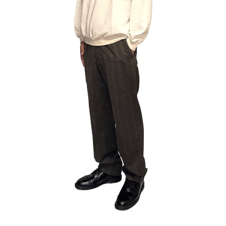 【USED】90's DRIES VAN NOTEN Herringbone Stripe Wool Trousers Made in Belgium