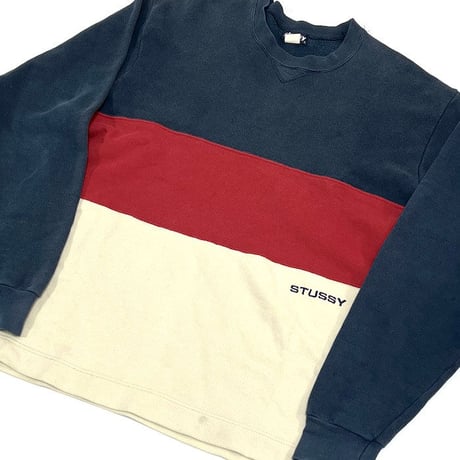 【USED】90'S STUSSY SWITCHING SWEATSHIRT