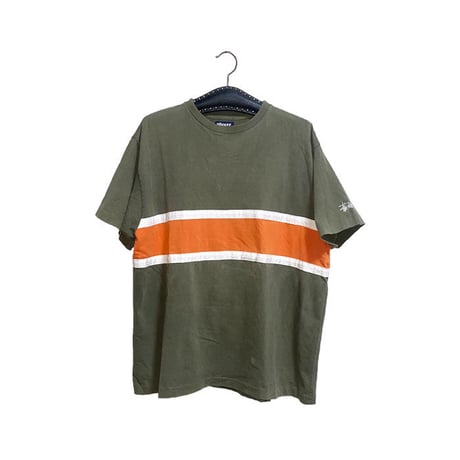 【USED】90'S STUSSY SWITCHING LINE T-SHIRT