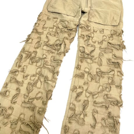 【USED】00'S GRIFFIN BLADECUT SLASH PANTS BEIGE