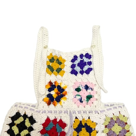 【USED】90's-00's CROCHET KNIT SALOPETTE