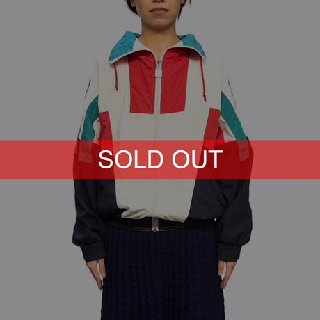 【USED】90's hummel Color-Block Track Jacket Red × Teal × Navy